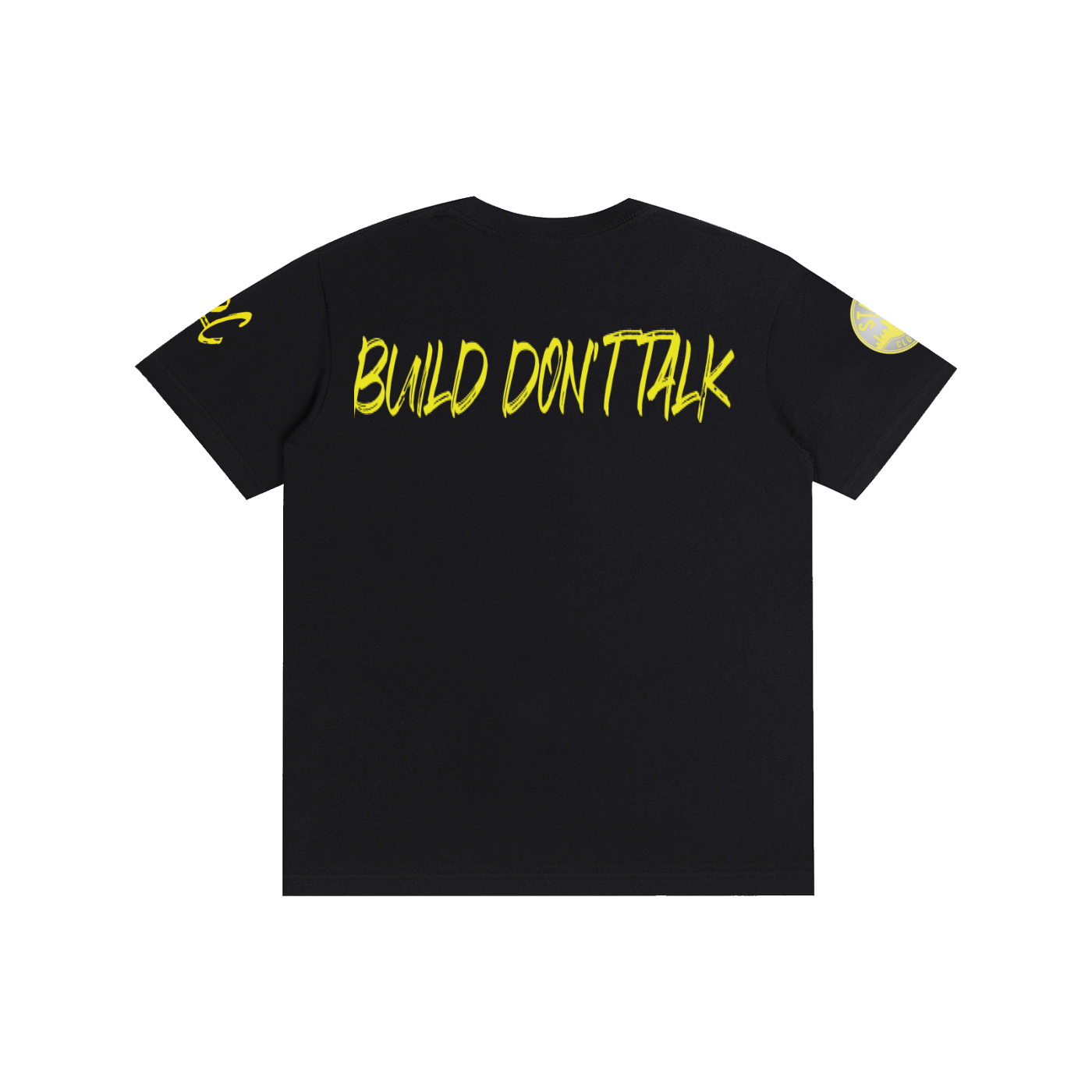 Build Don't Talk Yellow Wave Cotton Unisex T-Shirt