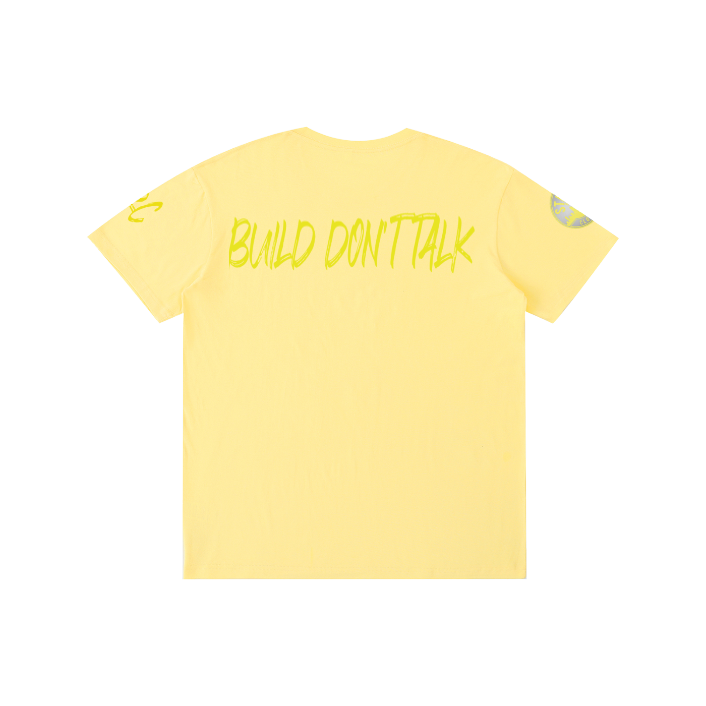Build Don't Talk Yellow Wave Cotton Unisex T-Shirt