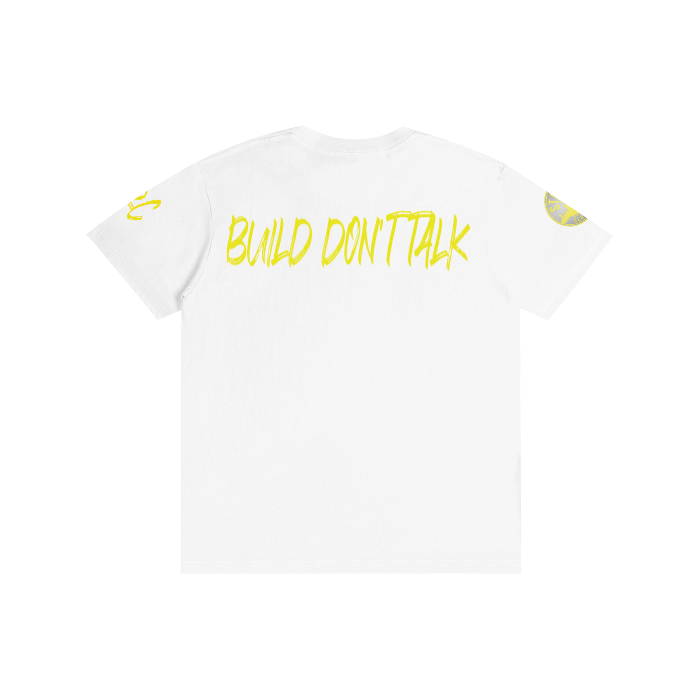 Build Don't Talk Yellow Wave Cotton Unisex T-Shirt
